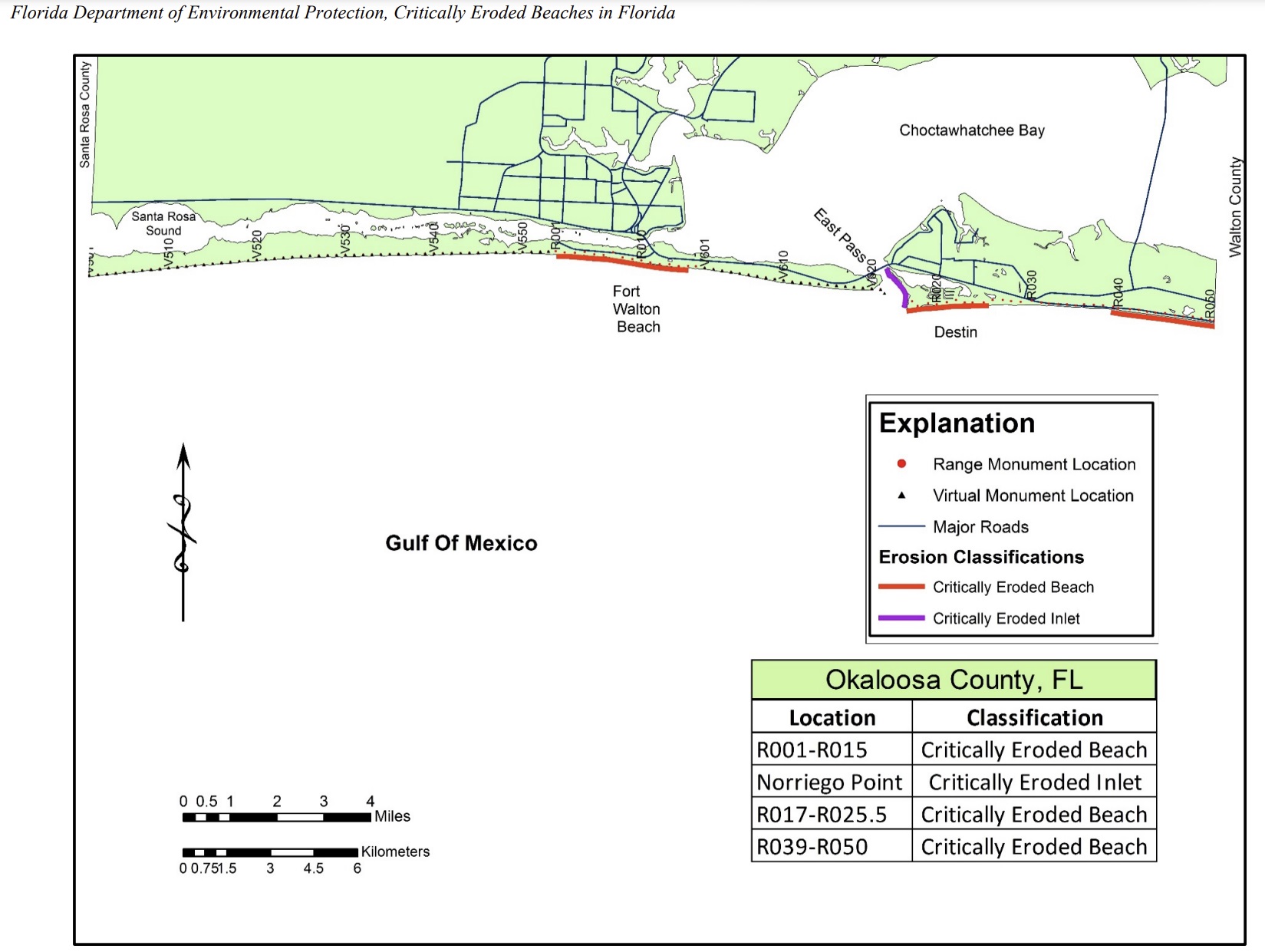 FDEP Okaloosa Critically Eroded